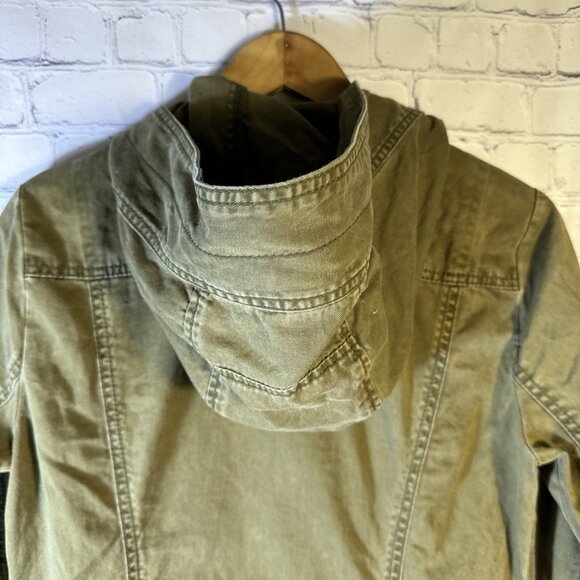Abercrombie & Fitch Utility Outerwear Jacket Medium Military Green Hooded - Picture 6 of 13